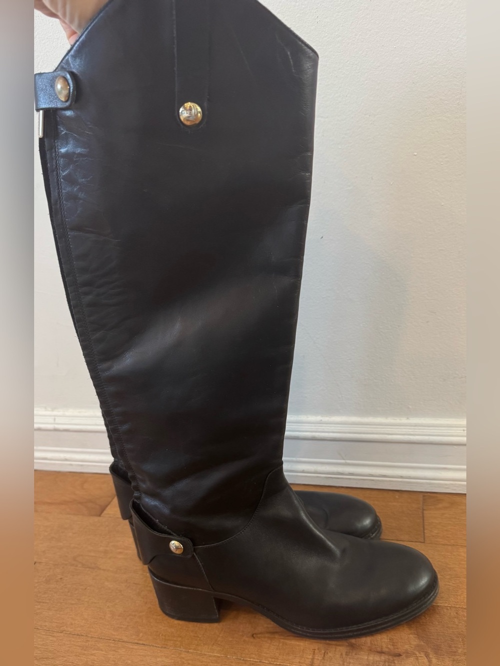 Capezzani Italy Leather knee high riding boots equestrian winter treads street